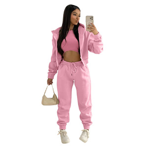 Conjunto Deportivo para Mujer, Color Liso, Ropa de Calle, Nueva Llegada, Traje Deportivo para Adultos, Personalizado, Informal, 100% Algodón - Product Image 1