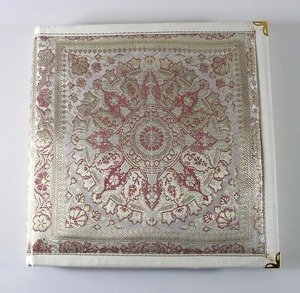 Shuttle Woven Handmade Paper Coloured <b>Silks</b> Journal Rich Brass Reinforced Corners Glue Binding Gold Silver Threads Gift - Product Image 1