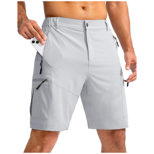 Men's <b>Cargo</b> <b>Shorts</b> Mid Waist Quick Dry Polyester Casual Bermuda <b>Shorts</b> With Zip Pockets Solid Color Drawstring Closure - Product Image 3