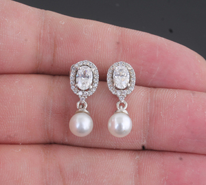 Boucles d'oreilles pendantes élégantes en forme de goutte d'eau, plaquées or, avec perles naturelles et coquillages blancs, bijoux de mode pour soirée, vente en gros - Product Image 2