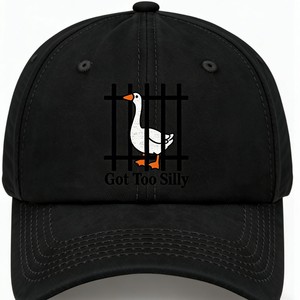 Red Cartoon Goose in Cage Baseball Cap Adjustable <b>6</b>-Panel Dad Hat <b>Got</b> Too Silly Unisex - Product Image 4