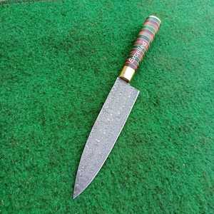 ออกแบบใหม่ที่กําหนดเองทําด้วยมือ 356 ชั้นดามัสกัสมีดเชฟหลายสี Pakka ไม้จับคมครัวมีดเชฟ - Product Image 1