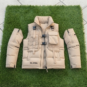 <b>Men</b> Multi Pocket Padded <b>Jacket</b> <b>Utility</b> Vest Style Detachable Sleeves Warm Winter Outdoor Casual <b>Jacket</b> OEM ODM - Product Image 5