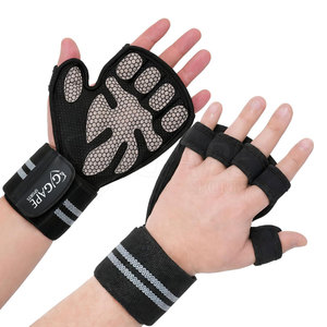 Private Label Breathable Half Finger Cross Fit Neoprene Gloves Gym Workout Weightlifting Adjustable Wrist Support Unisex Sports - Product Image 1