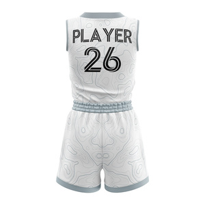 Conjunto de Camiseta y Pantalones Cortos de Baloncesto para Niñas con Cuello en V, Sublimación con Logotipo y Nombre de Equipo Personalizados, Transpirable, de Secado Rápido, con Cierre de Cordón - Product Image 3