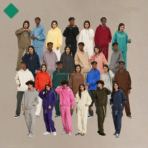 ชุดเซ็ตเสื้อฮู้ดดี้โอเวอร์ไซส์บุขนแกะสำหรับฤดูใบไม้ร่วงและฤดูหนาว พร้อมกางเกงขายาวสไตล์สตรีทแวร์ ชุดวอร์มแบบมีฮู้ดสำหรับผู้ชาย - Product Image 6