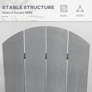 Silla Mecedora Adirondack de HDPE Gris Claro para Todo Clima, Ideal para Patio, Jardín, Césped, Hoguera, Apartamento o Parque - Product Image 4