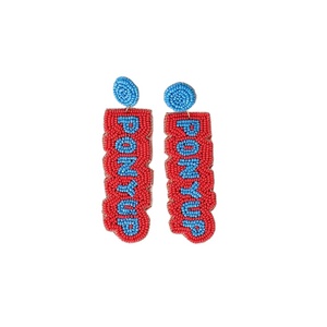 Pendientes colgantes de diseño con cuentas de Pony Up bordados artesanales con estilo elegante joyería elegante Premium y hermosa de Hiba Enterprises - Product Image 1