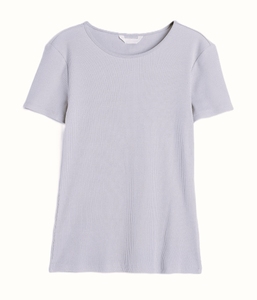 Camisetas de manga corta de algodón acanalado para mujer, talla grande, transpirables, de alta calidad, para verano, con logo personalizado. - Product Image 1