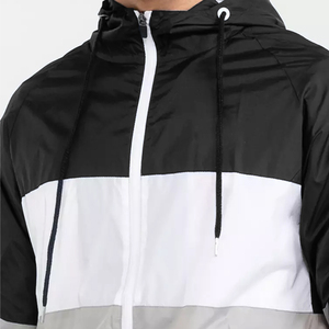 Plain Design Black and <b>White</b> Fashionable Custom Zipper up Windbreaker <b>Jacket</b> for <b>Men</b> Pakistan Manufacturer Windbreaker <b>Jacket</b> - Product Image 6