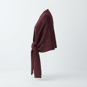 Fournisseur OEM ODM – Écharpe châle tricotée sur mesure, poncho chaud d'hiver surdimensionné, écharpe pull pour femme avec franges et pompons, capes en gros - Product Image 6