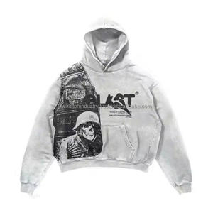 Sudadera con Capucha Unisex de Invierno, Estilo Sólido con Estampado Puff, Cuello Recortado, Corte Holgado, Transpirable, Algodón/Poliéster de Alta Calidad - Product Image 6