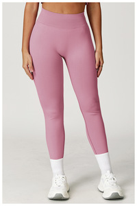 High Waist Seamless <b>Knitted</b> <b>Leggings</b> Full Length Solid Color Stretch Breathable Women's Sport Yoga Pants - Product Image 6