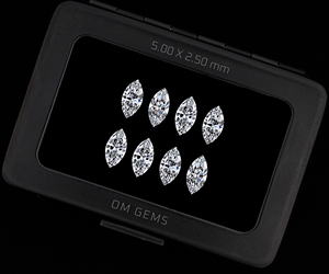 Diamant de laboratoire taille marquise 5.0x2.5mm, couleur E, fantaisie |   Diamants en vrac pour la fabrication de bijoux |   Marque OM GEMS - Product Image 3