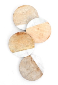 Wood Square Country Design Eco-Friendly <b>Table</b> Top Home Decoration Tea Coffee Coaster <b>Set</b> - Product Image 3