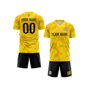 Hot Sale Sublimated 100% Polyester Football Team Kit <b>Soccer</b> Uniform Moisture Wicking Elastic Waist V-neck Short Sleeve Sports - Product Image 5