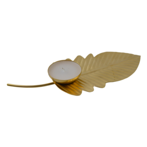<b>Gold</b> Leaf Iron <b>Tea</b> <b>Light</b> <b>Holder</b> Inserts Waterproof Heat Resistant for Indoor Home Wedding Centerpieces - Product Image 1