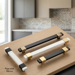 Modern Brass <b>Door</b> <b>Pull</b> <b>Handle</b> Graphite Black CP Finish Heavy Duty Wooden <b>Door</b> Hardware Factory Wholesale - Product Image 3