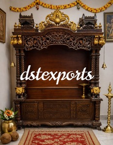 Shri Swaminarayan Solid Wood Pooja Room <b>Mandir</b> Traditional Hand-Carved Teak Wood Temples Big Size Premium Quality Pooja Mandirs - Product Image 4