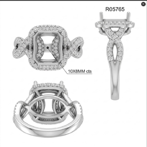 แหวนแต่งงานกึ่งภูเขาเพชรแท้18K คุณภาพสูงระดับไฮเอนด์จากโรงงานจีน - Product Image 5