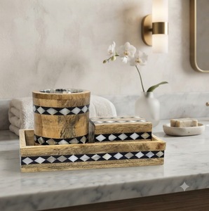 Ensemble d'encensoirs religieux en bois de santal écologiques faits à la main avec un design incrusté pour une utilisation aromatique toute l'année - Product Image 1