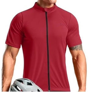 Breathable Lightweight High Quality Short Sleeve Zipper Up Compression <b>Cycling</b> Jersey with Back Pockets Customized Color & Logo - Product Image 2