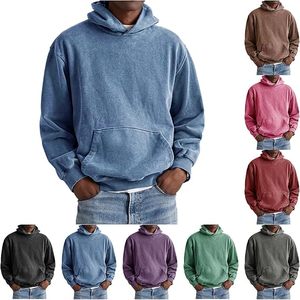 Sudadera con Capucha Rosa Extra Grande para Hombre, Color Sólido, Felpa, Informal, 100% Algodón, Transpirable, Ecológica, Corte Regular, Diseño con Bolsillos - Product Image 4