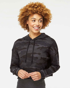 Independent Trading Co. Sudadera Corta Ligera con Capucha para Mujer, Color Negro Camuflaje – Ropa al por Mayor sin Estampado para Moda de Temporada - Product Image 1