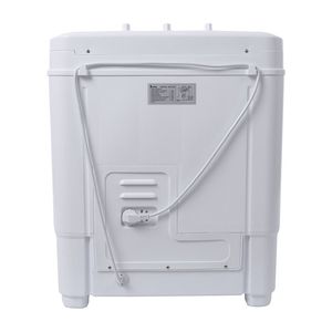 Compact Twin Tub Semi-Automatic Washing Machine with Built-In <b>Drain</b> Pump 14.3 Lbs Capacity Gray <b>Cover</b> - Product Image 3