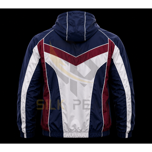 Veste de sport coupe-vent à capuche pour homme, streetwear, 2 en 1, couleur contrastée, manches longues, fermeture éclair sur le devant, poches latérales, nylon léger, hiver - Product Image 5