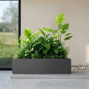 Large 36*10*10 Inch <b>Indoor</b>/Outdoor Rectangular Flower <b>Pot</b> with Drainage Holes for <b>Tall</b> <b>Plants</b> Flowers Shrubs High-Traffic Areas - Product Image 3