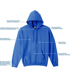 Sweat à capuche décontracté en polaire à manches longues, coupe classique, hiver, coton/polaire de haute qualité, couleurs personnalisables, tissu 300g - Product Image 6