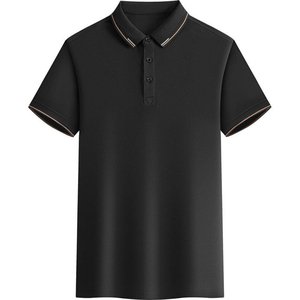 Polo à manches courtes gris pour homme, tricoté, couleur unie, coupe classique, boutons - Product Image 2