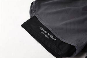 OEM Men's 2-in-1 Sports Shorts Double-<b>Layer</b> Gym Workout Pockets Elastic Waist Closure 100% Cotton Canvas Solid Quick Dry - Product Image 2