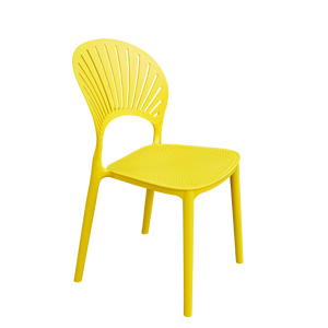 Sleek Modern Amber Fan Back <b>Dining</b> Seating | All Weather <b>Plastic</b> Armless Patio <b>Chair</b> Premium Commercial Creative Studio Cafe - Product Image 1