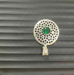 Colgante de circonita y plata alemana con forma clásica, amuleto de joyería fina para fiesta, para ella, joyería de plata, para mujer - Product Image 1