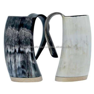 Tasse à corne à boire Viking de bonne qualité faite à la main faite à la main des chopes à bière naturelles pour les fêtes pour le café en Inde - Product Image 6
