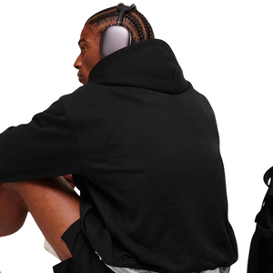 Sweat-shirt à capuche noir surdimensionné pour homme, en molleton épais, coupe décontractée, style streetwear athlétique - Product Image 4