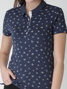 เสื้อยืดโปโลลายกราฟิก พิมพ์ลายสกรีนหลากสี ทรงเข้ารูป เสื้อสไตล์ฮิปฮอปลำลองสำหรับผู้หญิง - Product Image 2