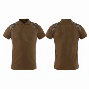 OEM Breathable Quick Dry Solid Plain Color Polo Shirts <b>Workwear</b> Camouflage Shoulder Panels Hook Loop Patch Design Shirts Unisex - Product Image 2
