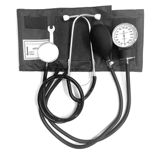 Esfigmomanómetro aneroide manual médico con piezas de repuesto, estetoscopio, reloj medidor, tipo brazalete, máquina monitor de presión arterial alta, metálico - Product Image 6
