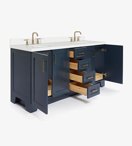 Meuble-lavabo de salle de bain Quartus 73 pouces à double vasque, marque distributeur, 5 options de finition, vente en gros, usine du Vietnam - Product Image 4