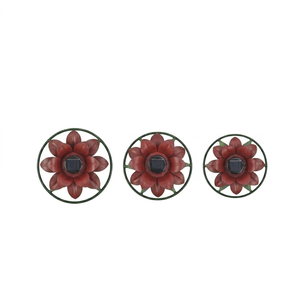 Piquets de jardin en fer forgé 3D en forme de fleurs (lot de 3) - Product Image 3