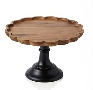 Round Wooden Cake Stand Handmade Pedestal Dessert Display Plate Rustic Serving <b>Tray</b> for Wedding Party Home Decor Customised Size - Product Image 3