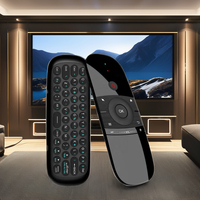 W1 2.4G RF Mini Keyboard 48-Tombol & Air Mouse Remote TV Pintar Kode Pembelajaran 1 Tahun Bersertifikasi FCC/CE Jangkauan >10m Baterai Lithium