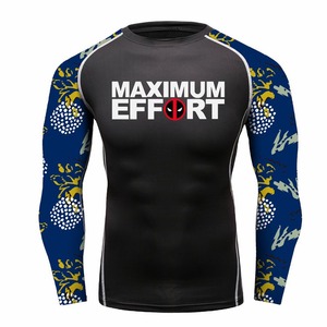 <b>Custom</b> Logo Factory Made <b>Compression</b> <b>Shirt</b> Long Sleeve Plain Fitness Rash Guard <b>Custom</b> <b>Design</b> 100% Polyester Rash Guard For Men - Product Image 5