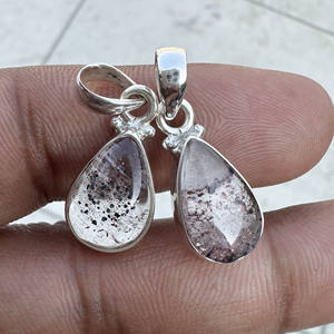 Colgante de Cuarzo Lepidocrocita Natural con Inclusión de Fuego Rojo en Plata de Ley 925, Colgantes de Piedras Preciosas de Cuarzo al por Mayor, Cuarzo Arlequín - Product Image 2