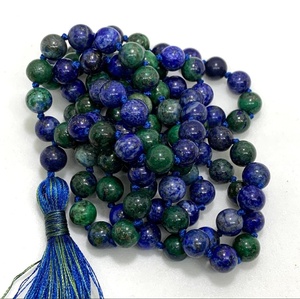 Collier Mala en Azurite Naturelle avec Perles de 8 mm, Pendentif à Thème Bouddhiste, Artisanat de Perles, Bijoux en Pierres Semi-Précieuses - Product Image 2
