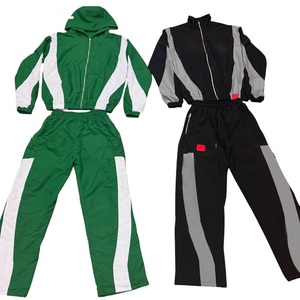 Men's Nylon <b>Tracksuits</b> OEM Windbreaker Nylon <b>Polyester</b> <b>Tracksuit</b> WIth Reflective Piping Custom Lightweight Joggers Set - Product Image 1