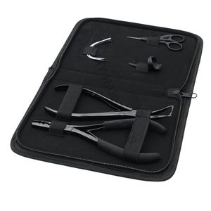 Kit d'outils pour extensions capillaires : applicateur et kit de retrait, aiguille de séparation et pinces de salon, pince à boucle pour doigt avec pince professionnelle pour extensions capillaires - Product Image 1
